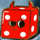 Pin's émaillé rouge - Le Dé Moniaque