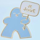 Pin's émaillé meeple Je Joue Bleu