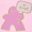 Pin's émaillé meeple Je Joue Rose