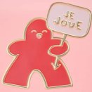 Pin's émaillé meeple Je Joue Rouge