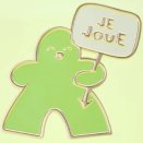Pin's émaillé meeple Je Joue Vert