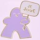 Pin's émaillé meeple Je Joue Violet