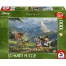Puzzle 1000 pieces Disney - Kinkade : Mickey and Minnie in the Alps