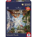 Puzzle 1000 pièces - Kinkade : Chapelle en Montagne