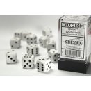 Opaque Polyhedral White and black 12 16mm D6 Set - Chessex