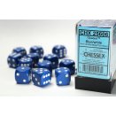 Opaque Polyhedral Blue and White 12 16mm D6 Set - Chessex