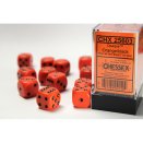 Opaque Polyhedral Orange and black 12 16mm D6 Set - Chessex