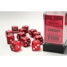 Opaque Polyhedral Red and White 12 16mm D6 Set - Chessex