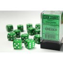 Opaque Polyhedral Green and White 12 16mm D6 Set - Chessex