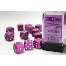Opaque Polyhedral Light Purple and White 12 16mm D6 Set - Chessex