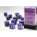 Opaque Polyhedral Purple and White 12 16mm D6 Set - Chessex