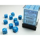 Opaque Polyhedral Light Blue/White 36 12mm D6 Set - Chessex