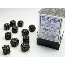 Opaque Polyhedral Black/Gold 36 12mm D6 Set - Chessex
