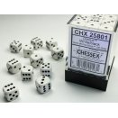 Opaque Polyhedral White/black 36 12mm D6 Set - Chessex