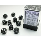 Opaque Polyhedral Black and White 36 12mm D6 Set - Chessex