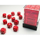 Opaque Polyhedral Red and White 36 12mm D6 Set - Chessex
