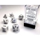 Opaque Polyhedral White and Black 7-Die Set - Chessex