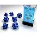 Opaque Polyhedral Blue and White 7-Die Set - Chessex