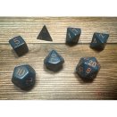Opaque Polyhedral Dusty Blue and Copper 7- Die Set - Chessex
