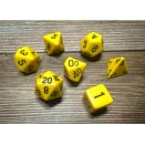 Opaque Polyhedral Yellow and Black 7-Die Set - Chessex