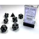 Opaque Polyhedral Black and White 7-Die Set - Chessex