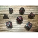 Opaque Polyhedral Black and Red 7- Die Set - Chessex