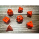 Opaque Polyhedral Orange and Black 7-Die Set - Chessex