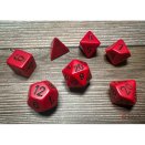 Opaque Polyhedral Red and Black 7- Die Set - Chessex