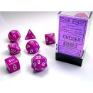 Opaque Polyhedral Light Purple and White 7-Die Set - Chessex