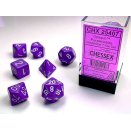 Opaque Polyhedral Purple and White 7-Die Set - Chessex