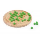 Wood Peg Solitaire with Green Marbles 22cm - Loisirs Nouveaux