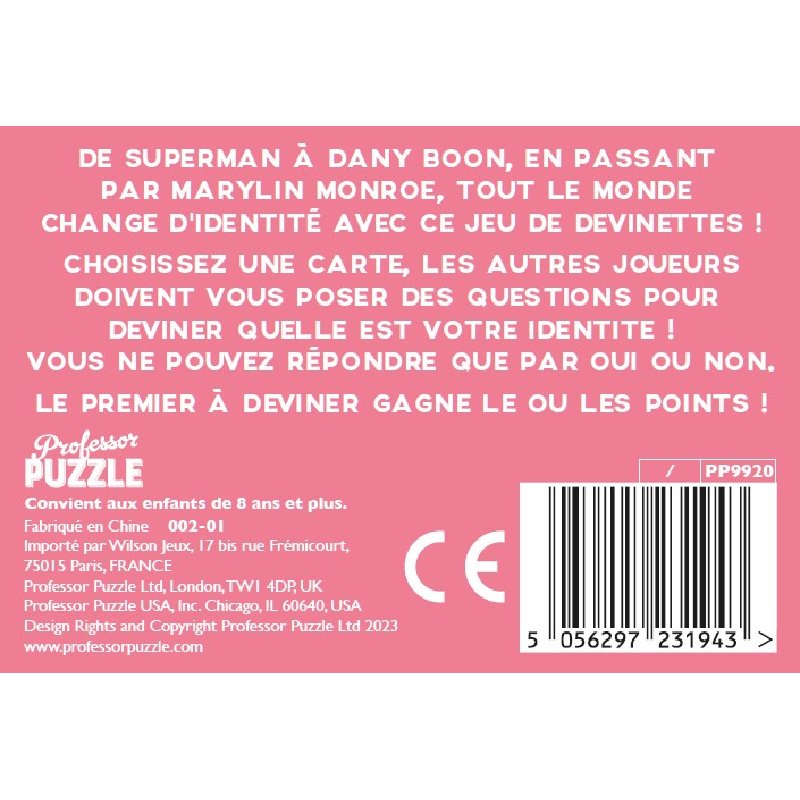 Mini jeux - Qui suis-je ? - Le temps d'un jeu